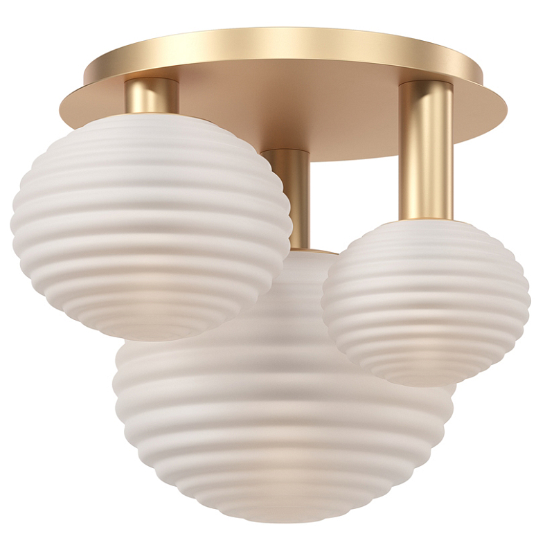 Потолочный светильник Triple ribbed base Золотой Потолочный светильник Triple ribbed base Золотой в Барнауле | Loft Concept