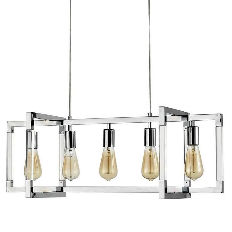 Подвесной светильник Transparent Strips Chromium 5 Хром Прозрачный в Барнауле | Loft Concept 