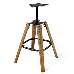 Барный стул со спинкой и подлокотниками на 4-х коричневых деревянных ножках Бежевый Велюр Ava Charm варинант исполнения - 6 | Loft Concept в Барнауле