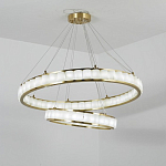 Люстра с 2-мя кольцами из натурального камня с регулируемыми плафонами Durability of Stone варинант исполнения - 4 | Loft Concept в Барнауле