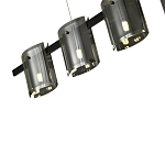 Подвесной светильник светодиодный с 5-ю цилиндрическими плафонами светло-серого цвета из стекла и стали Andrea Сhandelier Grey варинант исполнения - 2 | Loft Concept в Барнауле