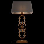 Настольная лампа на ажурном чугунном основании с тканевым серым абажуром Openwork Lamp варинант исполнения - 4 | Loft Concept в Барнауле