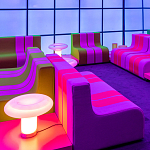 Дизайнерский кофейный стол на круглых ножках Poltronova T02 Pink Coffee Table варинант исполнения - 15 | Loft Concept в Барнауле