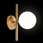 Бра с золотым основанием и белым плафоном в форме шара Bubble варинант исполнения - 2 | Loft Concept в Барнауле