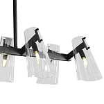 Люстра светодиодная с 8-ю прозрачными плафонами из акрила и стали Glass Cylinder Black варинант исполнения - 5 | Loft Concept в Барнауле