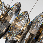 Люстра подвесная с овальными подвесками из стекла дымчатого цвета Harlow Crystal Round варинант исполнения - 5 | Loft Concept в Барнауле