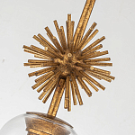 Подвесной светильник золотого цвета с колоколообразным стеклянным плафоном и декоративным элементом Elstead Lighting варинант исполнения - 5 | Loft Concept в Барнауле