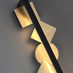 Бра вертикальное черного цвета с золотыми кругами и квадратами Gravyura варинант исполнения - 2 | Loft Concept в Барнауле