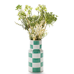 Ваза из фаянса Brighter than the Stars с шахматным принтом бирюзового цвета  варинант исполнения - 3 | Loft Concept в Барнауле