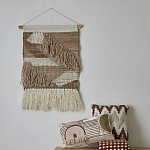 Панно из шерсти и хлопка с узором Beige Calista Cascade варинант исполнения - 5 | Loft Concept в Барнауле