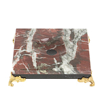 Подставка под шар квадратная из натурального камня Креноид на ножках Natural Stone Sphere Stands варинант исполнения - 1 | Loft Concept в Барнауле