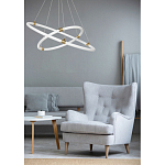 Люстра подвесная с двумя пересекающимися белыми светодиоидными кольцами Luke Lampco Tracer Lamp варинант исполнения - 10 | Loft Concept в Барнауле