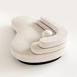 Диван Saint-Trope молочного цвета с обивкой букле  варинант исполнения - 1 | Loft Concept в Барнауле