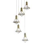 Каскадная люстра с плафонами в форме бриллианта Diamond Crystal Cascade Chandelier варинант исполнения - 3 | Loft Concept в Барнауле