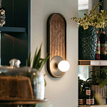 Бра с декором из плетеного бамбука Wicker Oval Lamp варинант исполнения - 4 | Loft Concept в Барнауле