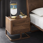 Прикроватный деревянный столик с 2-мя ящиками Moon Walnut Furniture варинант исполнения - 1 | Loft Concept в Барнауле