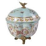 Шкатулка голубого цвета с цветочными орнаментами Blue Garden варинант исполнения - 2 | Loft Concept в Барнауле