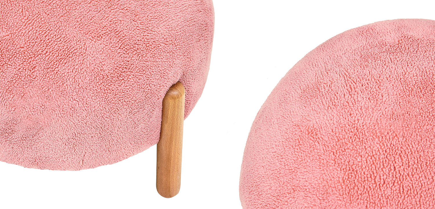 Пуф круглый на деревянных ножках Ralfie Pouf Pink Пуф круглый на деревянных ножках Ralfie Pouf Pink - Loft-Concept в Барнауле