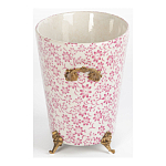 Кашпо из белого фарфора с розовым цветочным орнаментом Eden Garden варинант исполнения - 3 | Loft Concept в Барнауле