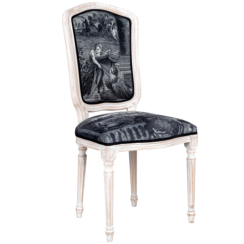 Стул Chambord Stool Черно-белый Белый винтажная патина Стул Chambord Stool Черно-белый Белый винтажная патина в Барнауле | Loft Concept