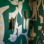 Обои ручная роспись в стиле Арт-деко Symphony Original colourway on Jade silk dupion варинант исполнения - 3 | Loft Concept в Барнауле