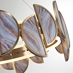 Люстра круглая с полукруглыми плафонами из искусственного алебастра в бронзовой оправе Marbella варинант исполнения - 4 | Loft Concept в Барнауле