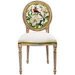 Стул бежевый из натурального бука с изображением птиц и цветов Blooming Red Birds варинант исполнения - 1 | Loft Concept в Барнауле