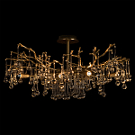 Потолочная люстра в виде ветвей деревьев золотого цвета с прозрачными подвесками-каплями Droplet Chandelier варинант исполнения - 2 | Loft Concept в Барнауле