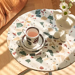 Дизайнерский журнальный стол с круглой столешницей на изогнутых стальных ножках Obafaby варинант исполнения - 3 | Loft Concept в Барнауле