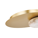 Бра с овальным основанием золотого цвета  и плафоном из алебастра Shaw Lighting варинант исполнения - 3 | Loft Concept в Барнауле