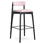 Барный стул из массива ясеня с обивкой из рогожки Elegant Ash Shape варинант исполнения - 1 | Loft Concept в Барнауле