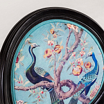 Полукресло из массива бука бирюзовое с изображением птиц и цветов Turquoise Chinoiserie Garden Chair варинант исполнения - 5 | Loft Concept в Барнауле