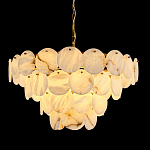 Люстра подвесная четырехъярусная с подвесками в форме дисков Cryptocrystalline Stone варинант исполнения - 2 | Loft Concept в Барнауле