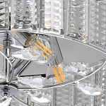 Люстра круглая на цепи цвета хром с прозрачными рельефными хрустальными пластинами Textured Glass Chandelier варинант исполнения - 4 | Loft Concept в Барнауле