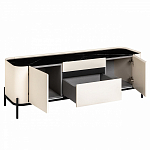 ТВ-тумба белая с чёрной столешницей с 2-мя дверками и ящиком San Marco варинант исполнения - 2 | Loft Concept в Барнауле