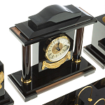 Настольный письменный набор с часами из природного камня обсидиана National Еmblem варинант исполнения - 4 | Loft Concept в Барнауле