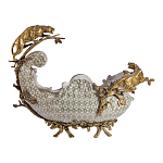 Чаша для фруктов из фарфора бронзовыми фигурками леопардов Eden Garden варинант исполнения - 3 | Loft Concept в Барнауле