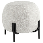 Пуф в ткани букле молочного цвета Pikelet варинант исполнения - 1 | Loft Concept в Барнауле