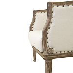 Кресло низкое с мягкой обивкой из льна на 4-х деревянных ножках Emile Armchair beige варинант исполнения - 4 | Loft Concept в Барнауле