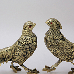 Статуэтка бронзовая пара Фазаны золотые Bronze Birds варинант исполнения - 3 | Loft Concept в Барнауле