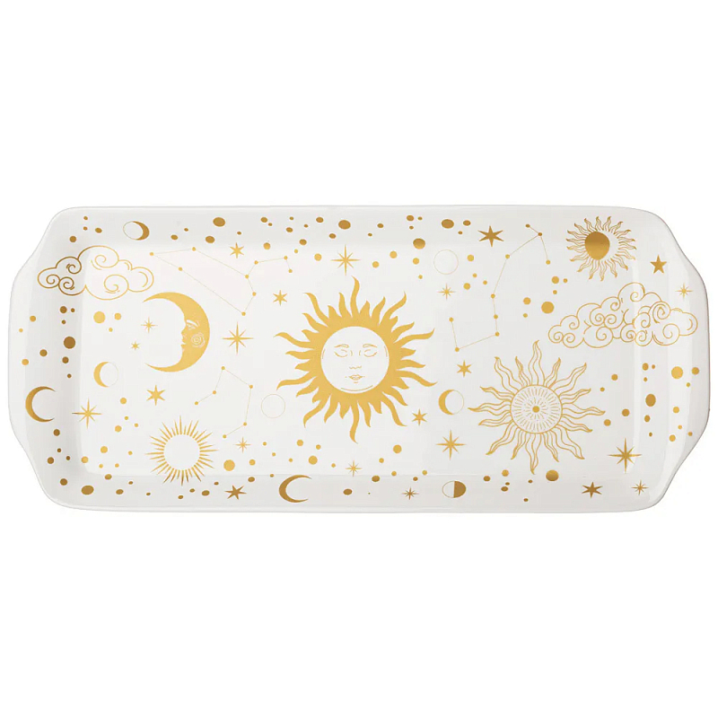 Блюдо прямоугольное из фарфора с рисунком звезд и созвездий Porcelain Astronomy Collection Белый Золотой Блюдо прямоугольное из фарфора с рисунком звезд и созвездий Porcelain Astronomy Collection Белый Золотой в Барнауле | Loft Concept