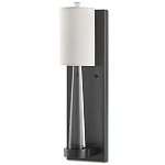 Бра на прозрачном штативе с тканевым абажуром в форме цилиндра Conciseness варинант исполнения - 3 | Loft Concept в Барнауле