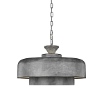 Подвесной светильник с массивным круглым стальным плафоном серого цвета в индустриальном стиле на цепи Feiss варинант исполнения - 1 | Loft Concept в Барнауле