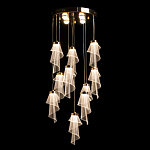 Люстра каскадная с 10-ю прозрачными плафонами Wave Line варинант исполнения - 3 | Loft Concept в Барнауле