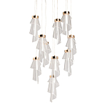 Люстра каскадная с 10-ю прозрачными плафонами Wave Line варинант исполнения - 1 | Loft Concept в Барнауле
