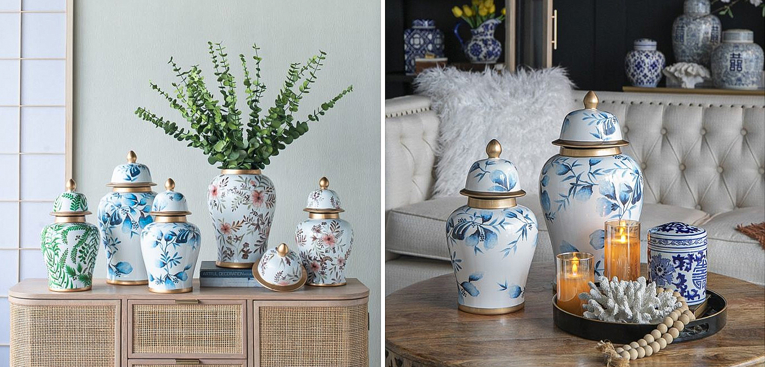 Ваза с крышкой Blue Plant Vase Ваза с крышкой Blue Plant Vase - Loft-Concept в Барнауле