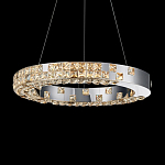 Люстра серебряная в форме кольца с мозаичным хрустальным оформлением Sparks of Crystal варинант исполнения - 2 | Loft Concept в Барнауле