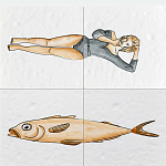 Плитка с узором Рыба Русалка варинант исполнения - 1 | Loft Concept в Барнауле