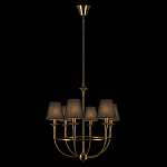 Люстра на металлическом основании бронзового цвета с 6-ю черными конусовидными абажурами Dignity варинант исполнения - 3 | Loft Concept в Барнауле