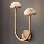 Бра с 2-мя мраморными плафонами на латунном корпусе Light Warm Light варинант исполнения - 4 | Loft Concept в Барнауле